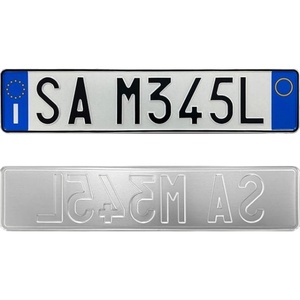 <span class=keywords><strong>Plaque</strong></span> d'<span class=keywords><strong>immatriculation</strong></span> personnalisée en aluminium gravée, style européen italien, sur mesure pour voiture (avant et arrière) - Product Image 2