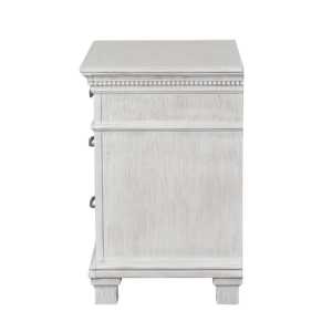 Mesa de Noche de Estilo Transicional con Acabado Gris Envejecido y Tiradores Metálicos, Muebles para Dormitorio - Product Image 4