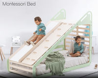 Lit au Sol Montessori pour Enfant Cadre d'Escalade Mobilier de Chambre d'Enfant