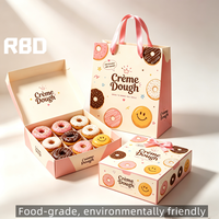 Kit d'emballage de pâtisserie en papier kraft recyclable de luxe, fermeture magnétique, boîte cadeau pour gâteau ou beignets, logo imprimé, laminage mat