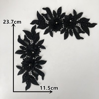 Patches Broderie 3d Fleur Dentelle Applique Avec Pierres et Perles LT2428A