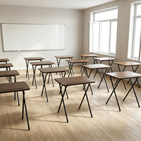 Meubles scolaires modernes 2026, bureau d'étudiant à montage rapide, table d'examen pliable en bois pour salle de classe et étude à domicile, certifié ISO