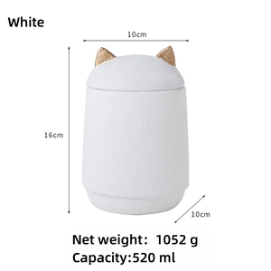 猫デザインセラミックペットの壷生分解性動物の足プリント火葬記念, - Product Image 5