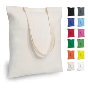 Tote Bag Cotton Custom Logo Printed Cotton Cloth Ladies Fashion Shopping Bag Canvas Tote Bags