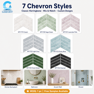 Pegatinas de Pared con Diseño de Chevron Paralelográfico, Adhesivos Decorativos Geométricos 3D con Forma de Punta de Flecha, Resistentes al Agua para Cocina y Baño - Product Image 3