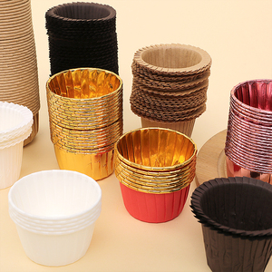 Gold Aluminum Foil Baking Cups Medium Size Rolled Edge Foldable Oven Safe 50 Pieces - Product Image 4