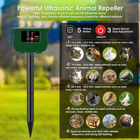 Répulsif à énergie solaire pour écureuil et cerf Capteur de mouvement extérieur Dispositifs de dissuasion pour chat et chien Répulsif à ultrasons pour animaux avec lumière rouge