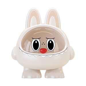 Cute Monster Desktop Trash Can With <b>Lid</b> Mini Round Indoor Waste <b>Bin</b> For Dorm Office - Product Image 5