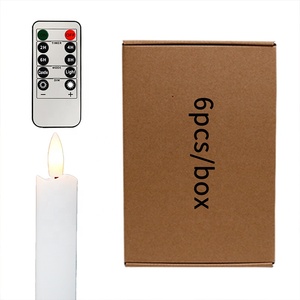 Alla moda cera bianca 3D vera fiamma lunga asta LED candele elettriche per la decorazione della casa matrimoni natale - Product Image 5