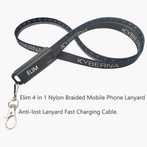 <span class=keywords><strong>ELIM</strong></span> - Cordón para Teléfono Móvil 4 en 1 con Trenzado de Nailon, Cordón Antipérdida, Cable de Carga Rápida - Product Image 2