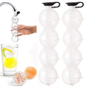 Moule rond à whisky 4 trous, outil de <span class=keywords><strong>cuisine</strong></span> pour boules de glace, grand outil d'été, Bar de fête - Product Image 3