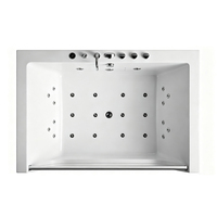 Baignoire balnéo rectangulaire de luxe pour 2 personnes en acrylique, avec jets multiples et hydromassage, pour salle de bain d'hôtel