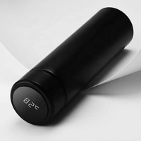 Mug intelligent personnalisé 500 ml à double paroi en acier inoxydable 304, thermos avec ventouse et affichage LED de la température, bouteille isotherme sous vide