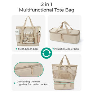 Bolso <span class=keywords><strong>de</strong></span> playa <span class=keywords><strong>de</strong></span> nailon KEEP PERFECT <span class=keywords><strong>para</strong></span> mujer, bolso <span class=keywords><strong>de</strong></span> malla con cierre <span class=keywords><strong>de</strong></span> cremallera y ajustable <span class=keywords><strong>para</strong></span> natación/crucero/piscina - Product Image 4