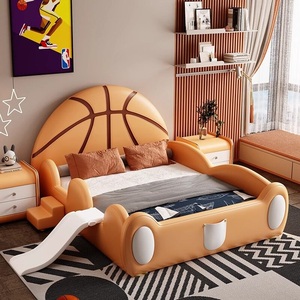 Letto in Pelle Rosa JS per Bambine, Dimensioni e Forme Personalizzabili, Letto in Legno per Bambini Adatto a 3-7 Anni, Sponda di Sicurezza per Neonati, Struttura per Culla - Product Image 4