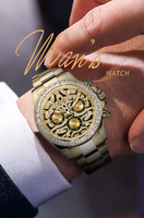 40mm Edelstahl-Uhr mit Diamantbesetzter Lünette Automatisches Mechanisches Uhrwerk Leuchtende Zeiger Tag/Datum 3BAR Wasserdicht