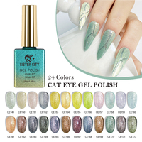 Vernis à ongles gel UV magnétique effet œil de chat pailleté réfléchissant, style français, pour salon – Longue tenue, non toxique, flacon DIY