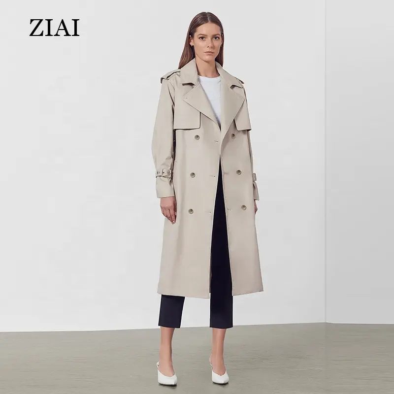 Alta calidad nueva moda de primavera estilo trench estilo británico delgada salvaje pequeña de la escuela secundaria larga trinchera abrigo de las mujeres