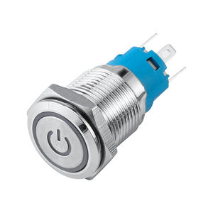 16 مللي متر IP65 للماء النحاس النيكل الذاتي حلقة القفل <span class=keywords><strong>LED</strong></span> والطاقة معدن مصباح إضاءة مفتاح بـزر دفع - Product Image 1