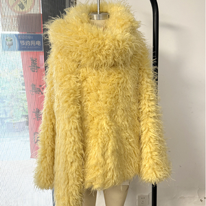 Manteau en polyester pour femme, élégant, chaud, d'hiver, tendance, décontracté, coupe-vent, en fausse fourrure moelleuse - Product Image 5