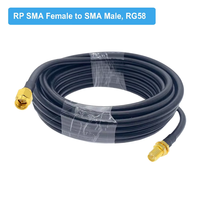 Câble coaxial SMA mâle vers SMA mâle RG58 50 ohms, connecteur d'extension d'antenne WiFi, adaptateur, pigtail DC-6GHz 335V