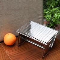 Barbecue portable en acier inoxydable, petit barbecue pliable pour le camping, au charbon de bois, pour rôtir la viande en plein air