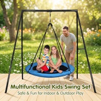 Ensemble de balançoires multifonctionnelles pour enfants avec toboggan, chaise suspendue pour enfants, équipement de jeu pour jardin, cour arrière, aire de jeux