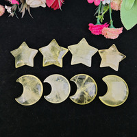 Pierre de cristal naturelle citrine étoile lune, artisanat énergétique, ornement de bureau, article de guérison pour la décoration Feng Shui, vente chaude