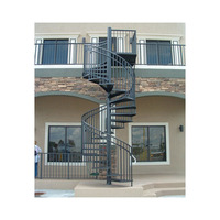 Rampe d'escalier en spirale en acier au carbone, montage mural, support de main courante, fixation incurvée pliable, escalier en spirale moderne en acier au carbone