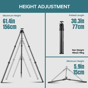 Trépied en fibre de carbone avec plaque de dégagement rapide, capacité de charge de 20 kg, léger, pour la chasse, le tir et la lunette d'observation - Product Image 5