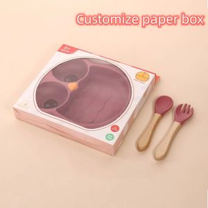 จานซิลิโคนสำหรับเด็กปลอดสาร BPA ขายดี จานแบ่งช่องสำหรับเด็ก จานซิลิโคนเกรดอาหารรูปสัตว์ จานพร้อมจุกดูดสำหรับเด็ก - Product Image 6