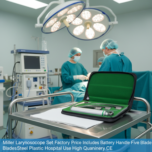Ensemble de laryngoscope Miller, prix d'usine, comprend une poignée à batterie, cinq lames en acier et en plastique, utilisation hospitalière, machinerie de haute qualité, CE - Product Image 3