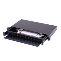 Panel Patch Fiber Optik 19'' 1U Tipe Drawer 12 Core SC LC, Kotak Enklosur Rak Distribusi Optik ODF untuk FTTH