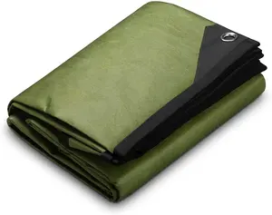 Compact Portable Insulated Tarp Reflective Space Blankets Heavy Duty Army Green Emergency Blankets For Hiking Camping