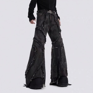Pantalones Vaqueros Anchos de Estilo Hip Hop Vintage, Transpirables, Tejidos, Lavados, para Hombre, de Primavera y Otoño, MOQ Bajo Personalizado - Product Image 2