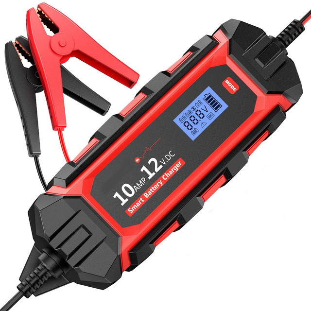 4-200Ah 6V 12V Lead Acid Battery Charger AGM GEL Electric Vehicle Car AC DC 10A Lithium LifePO4 Battery Charger