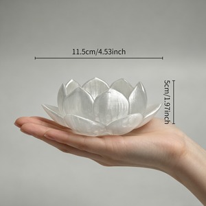 Portacandele a forma di loto stampato in 3D con nappe, stampa Ganesha, vassoio per tealight, decorazione Diwali per soggiorno, studio di meditazione e yoga - Product Image 4