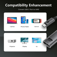 Cable UNIEAN Tipo C a UHD, Adaptador de Video 8K 4K UHD, Conversor de Pantalla de Alta Resolución, Compatible con Laptop, Monitor, TV, Proyector