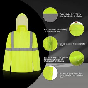 Hot Selling High Visibility Regen mäntel Motorrad Fahrrad fahrer Wasserdichter tragbarer Polyester Regen anzug - Product Image 5
