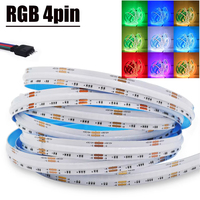Strip LED COB 12V 24V RGB RGBW RGBWW RGBCCT 840 784LED/M Fleksibel Terang Tinggi Tanpa Titik Pita LED Dioda Fleksibel
