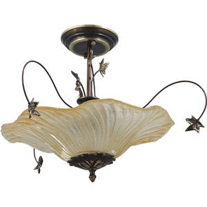 PERUGGIA 3 piezas E14 Al.40xD.55cm Cristal Cuero Plafones - Product Image 1