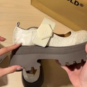 Nieuwe Chinese stijl modieuze zwarte Marie Jean loafers dames 2026 lente herfst hoogteverhogende dikke zool klittenbandsluiting - Product Image 2