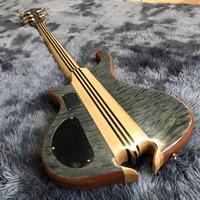 Style Alem personnalisé Mark King 5 Omega coupe bas forme cou à travers le corps en érable flammé haut 5 cordes guitare basse