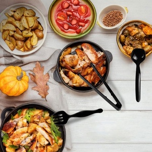 เครื่องใช้ในครัวพลาสติกสีดำ9.1 "ที่คีบ8.3" ช้อนเสิร์ฟ8.5 "ภาชนะที่ให้บริการบุฟเฟ่ต์ - Product Image 3