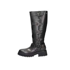 Carmela Women's <b>Knee</b> <b>High</b> Boots Black 161929 Leather Buckle Detail - Product Image 1