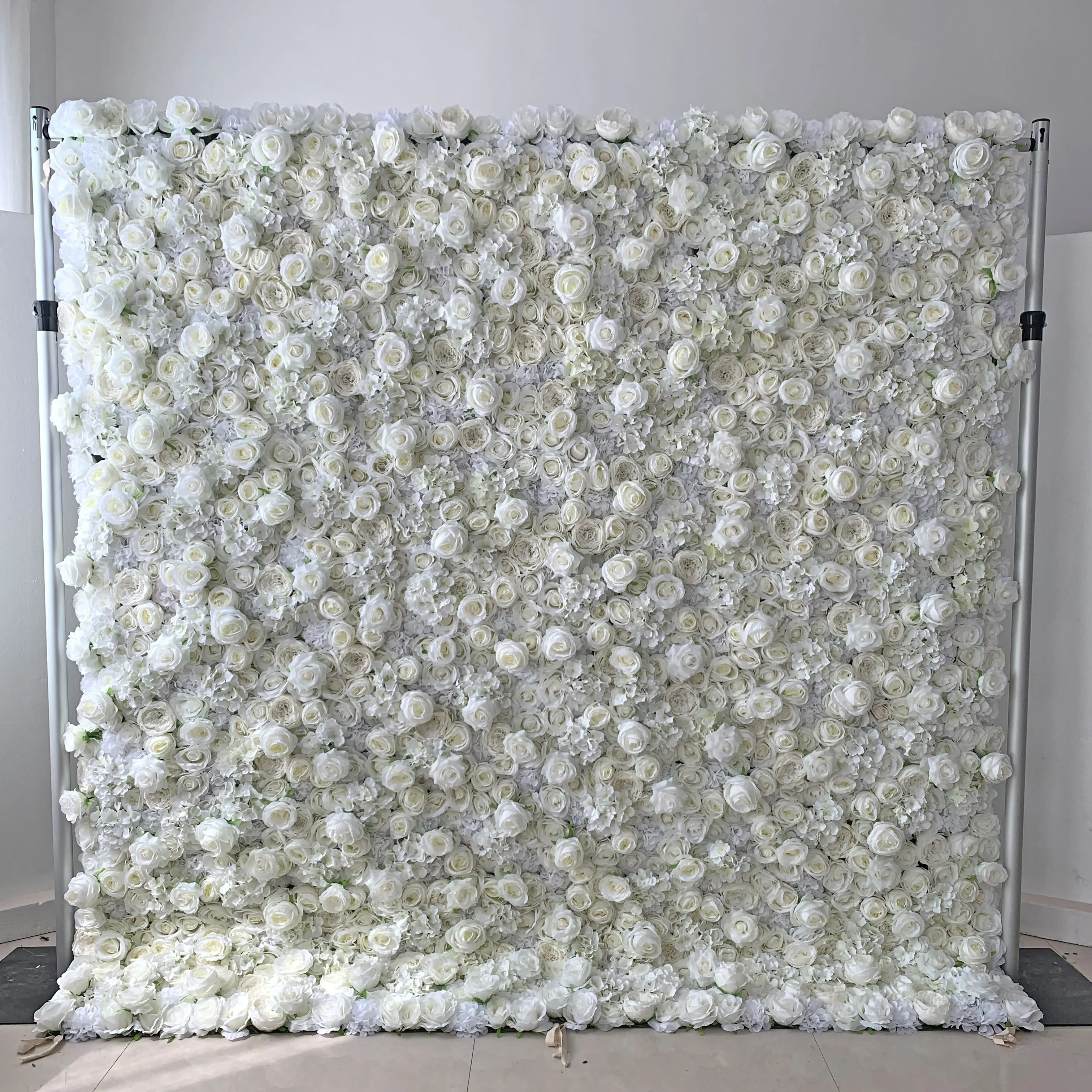 Wedding Floral Backdrop Artificial Roll Up Wall Decoration Backdrop Curtain White Flower Wall For Wedding Event Party