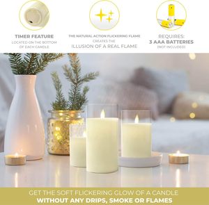 Velas LED de Plástico Color Marfil con Pilas para Decoración de Mesa en Bodas, Cumpleaños y Fiestas - Product Image 5