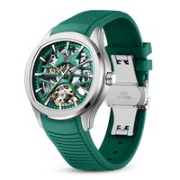 Montre squelette automatique tendance pour homme avec bracelet en silicone et fermoir papillon, montres mécaniques pour hommes, Automatikuhr Skelett Herren