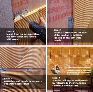 <span class=keywords><strong>MUMU</strong></span> DESIGN Panel de pared de rompecabezas 3D Instalación interior conveniente de paneles de pared de patrón geométrico de madera contrachapada maciza - Product Image 6