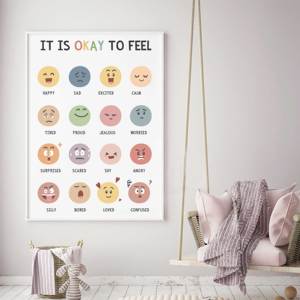 Autocollant mural pour chambre de bébé, décoration de dessin animé émoticône, autocollant pour chambre de bébé - Product Image 5